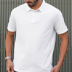 Premium Collar Polo T-Shirt--White