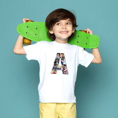 Customized Round Neck Alphabet T-Shirts with Multi Image