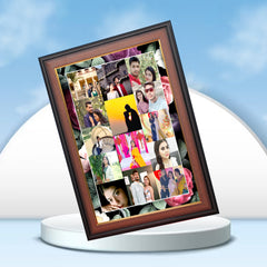 Multi-Image Floral Photo Frame – Wooden Finish