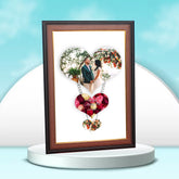 HD Printed Heart Photo Frame – Wooden & Fiber