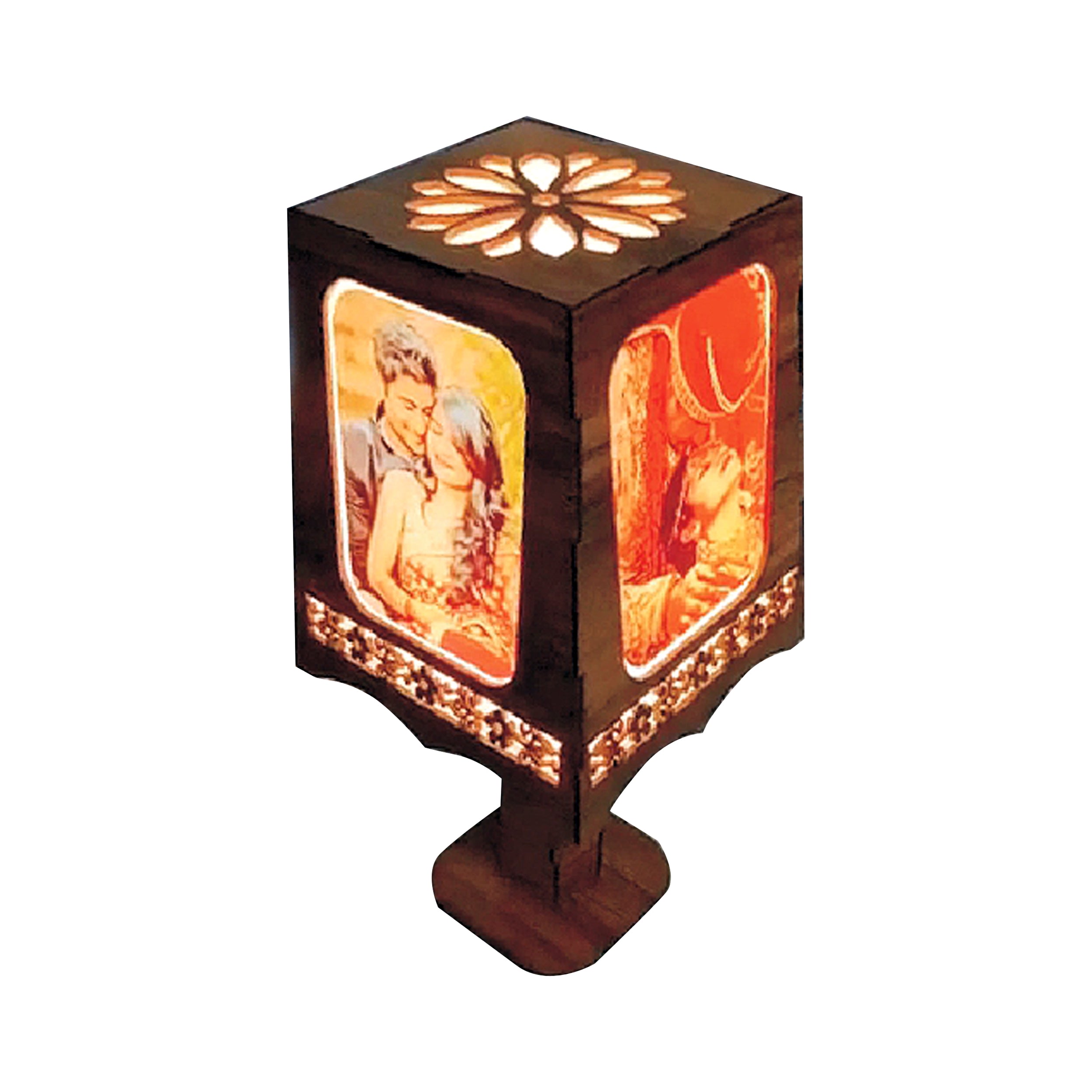Customized LED Night Lamp – Wooden (Required 4 Images)