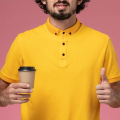 Premium Collar Polo T-Shirt-- Yellow