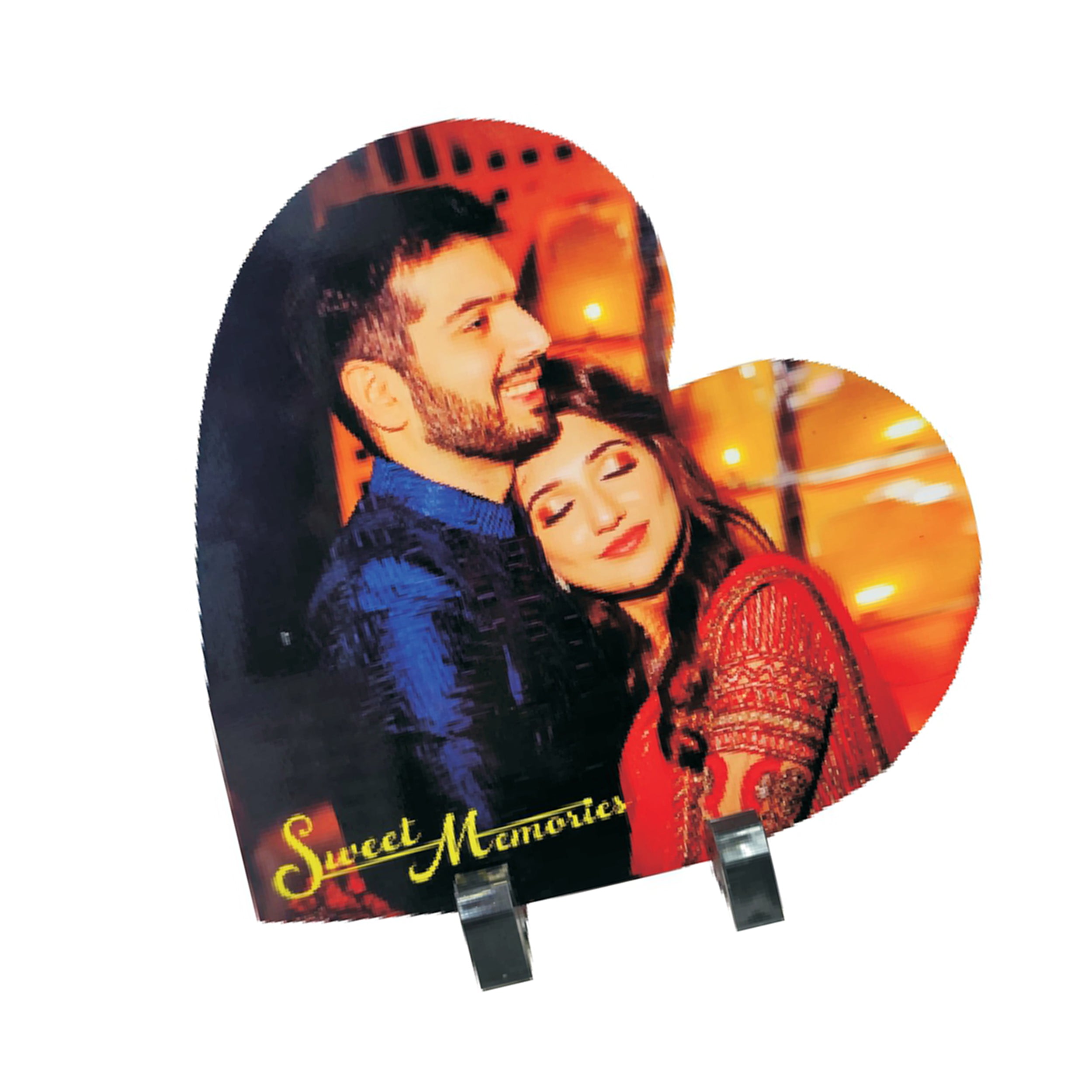 Heart Shape Customized MDF Table Top Photo Frame – Capture Memories, Display with Style
