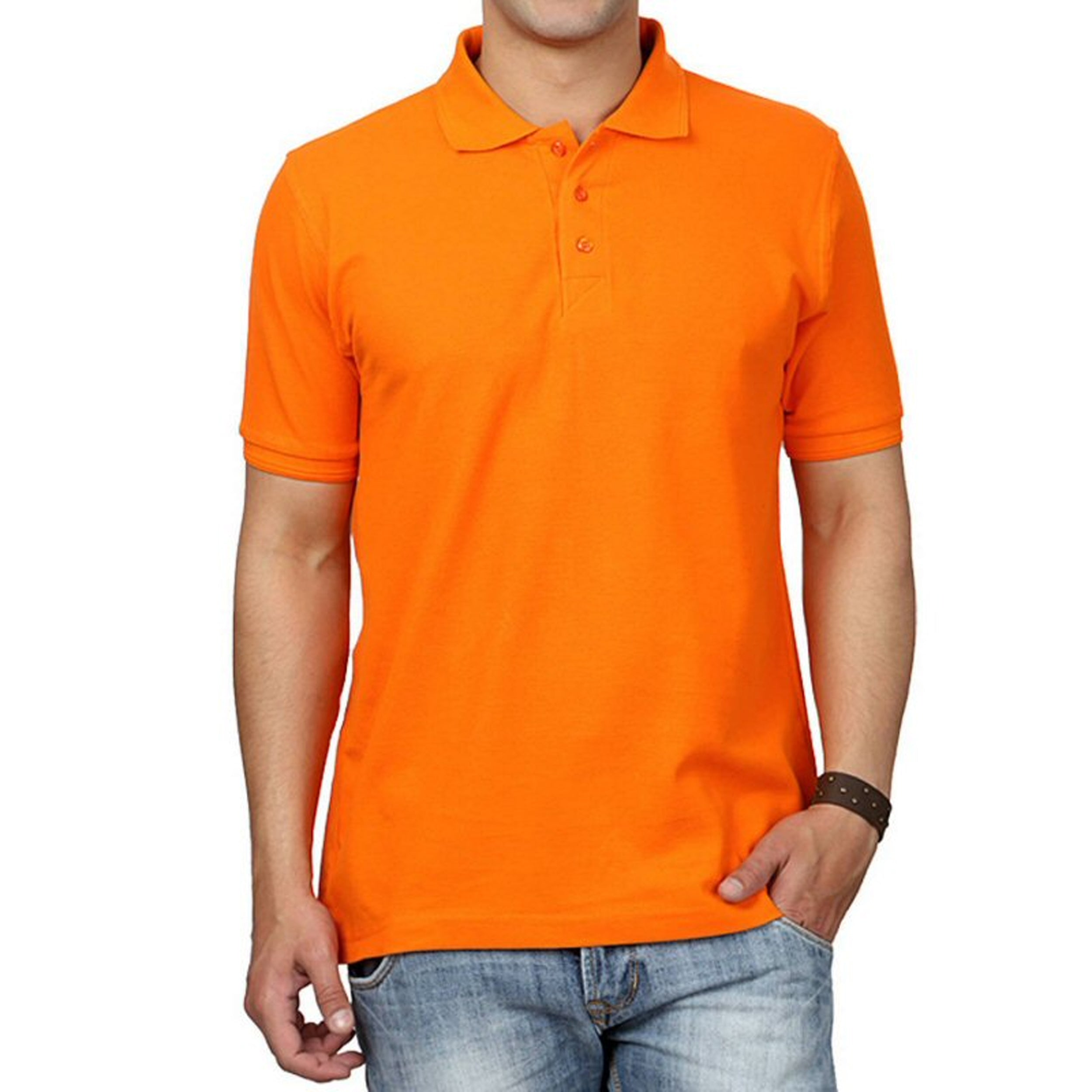 Premium Collar Polo Orange T-Shirt