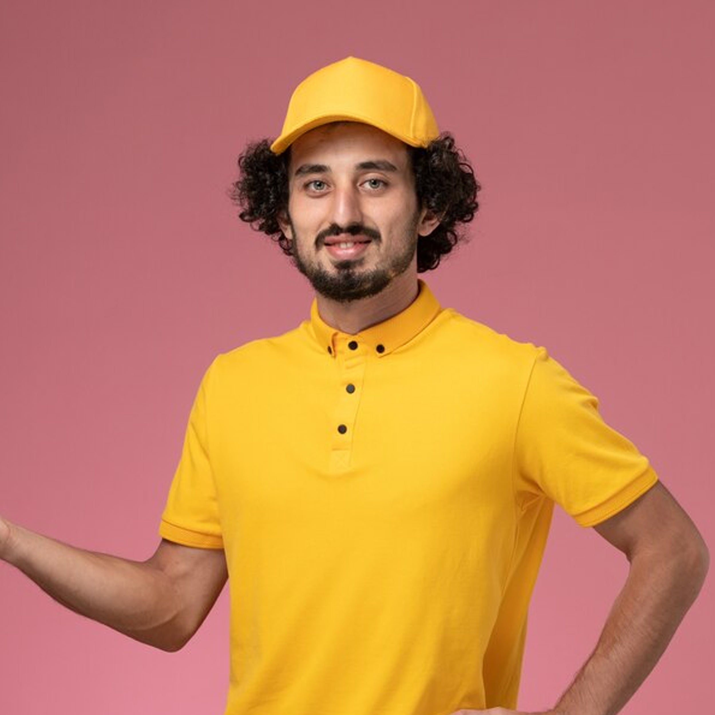 Premium Collar Polo T-Shirt-- Yellow