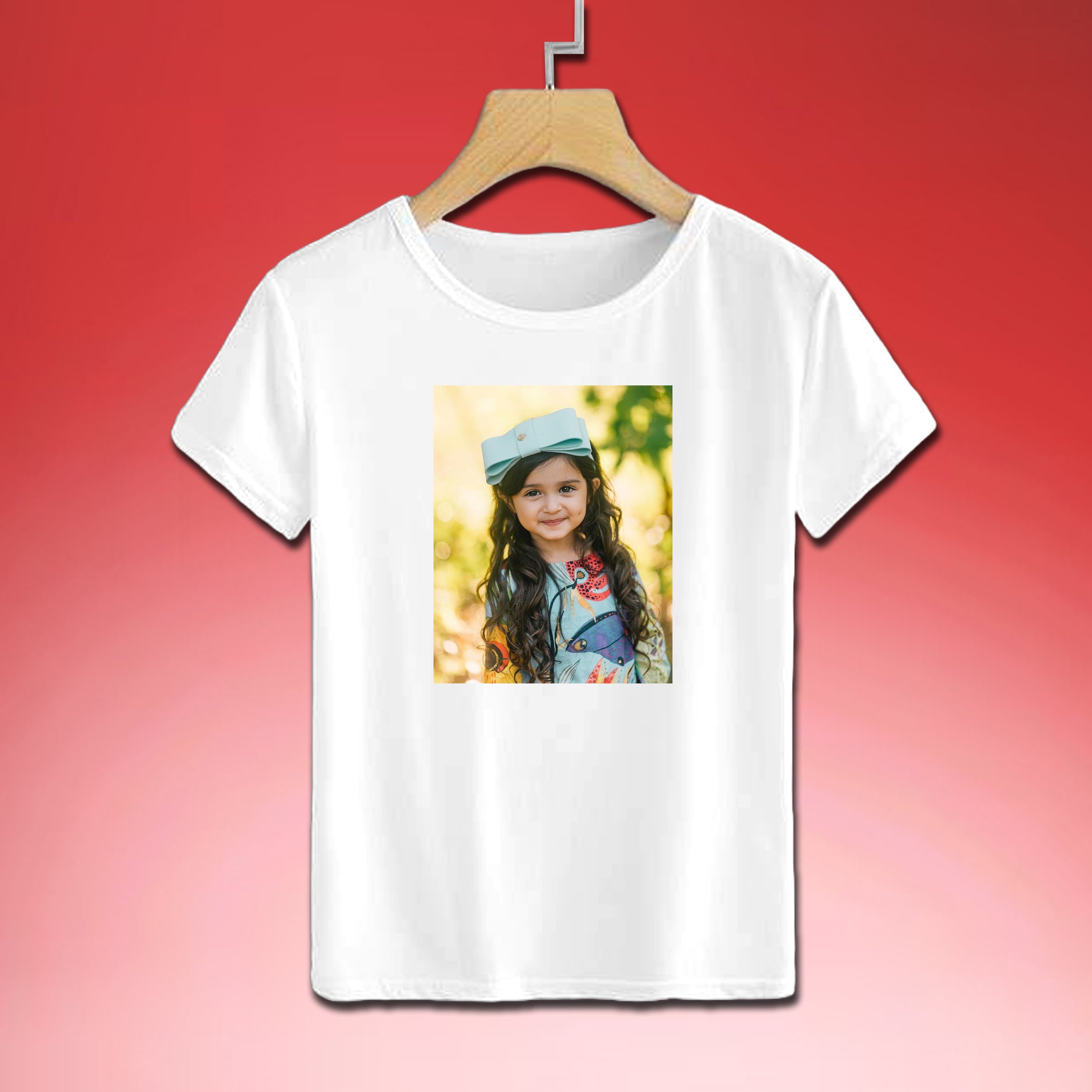 Customized Round Neck Poly T-shirt with Photo
