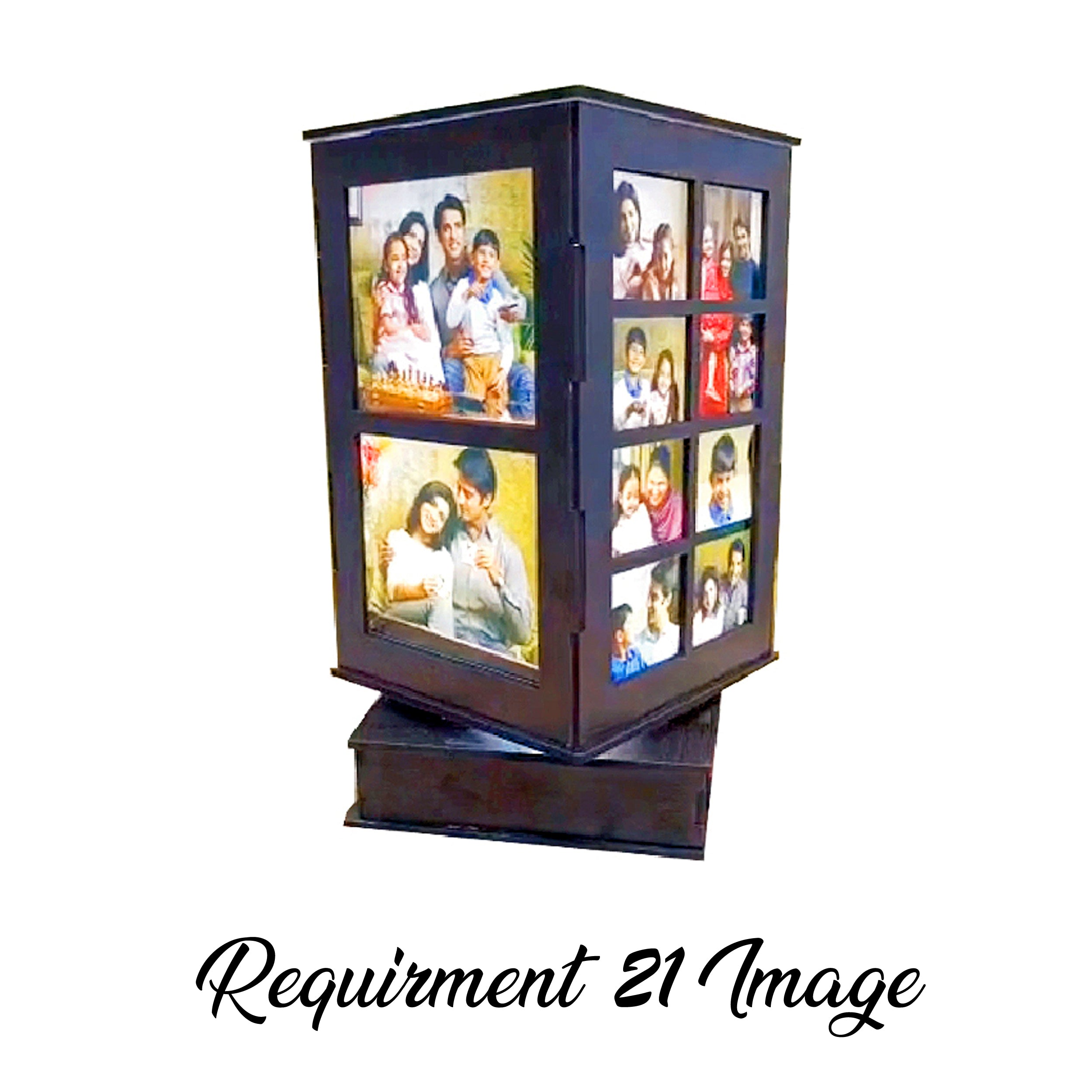 Multicolor LED Rotating Lamp – Collage Style (Required 15 Images)