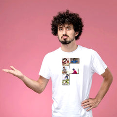 Customized Round Neck Alphabet T-Shirts with Multi Image