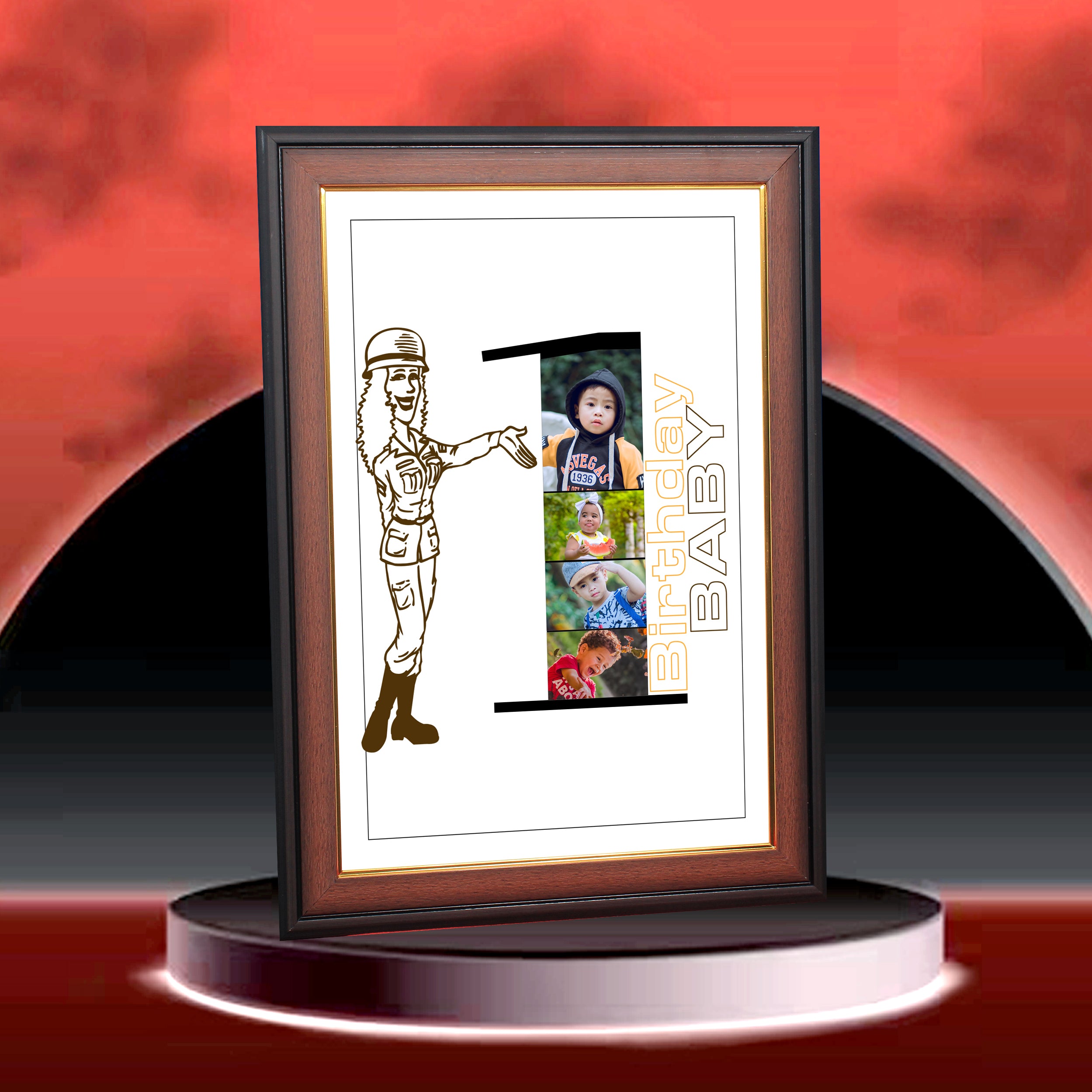 Baby Photo Collage – HD Printed on Wooden Frame