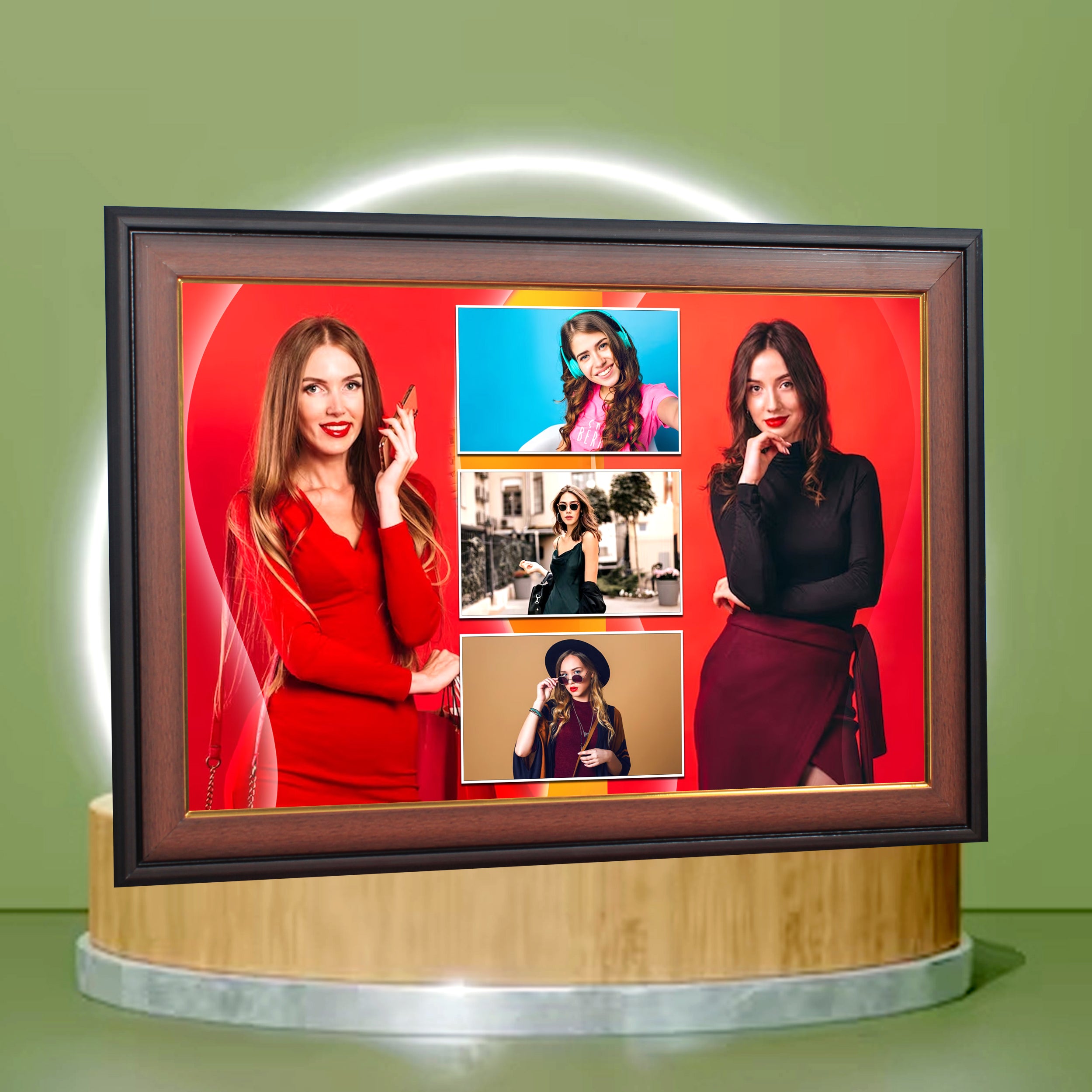 Custom Collage Photo Frame – Wooden Finish
