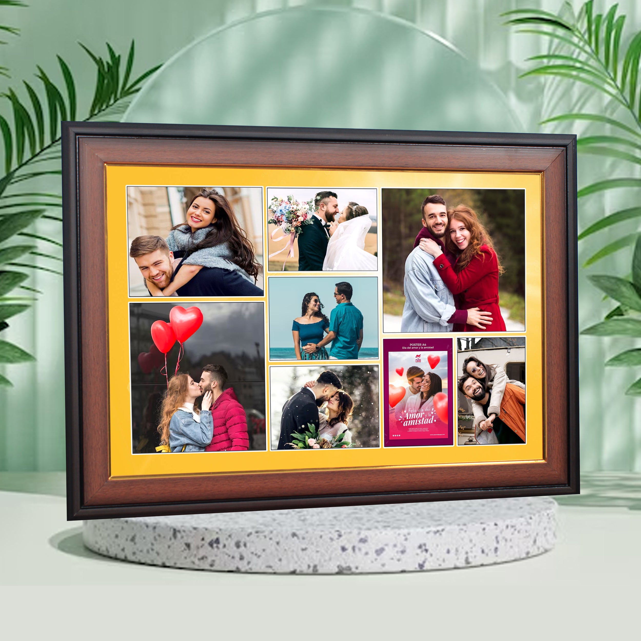 Custom Collage Photo Frame – Wooden Finish