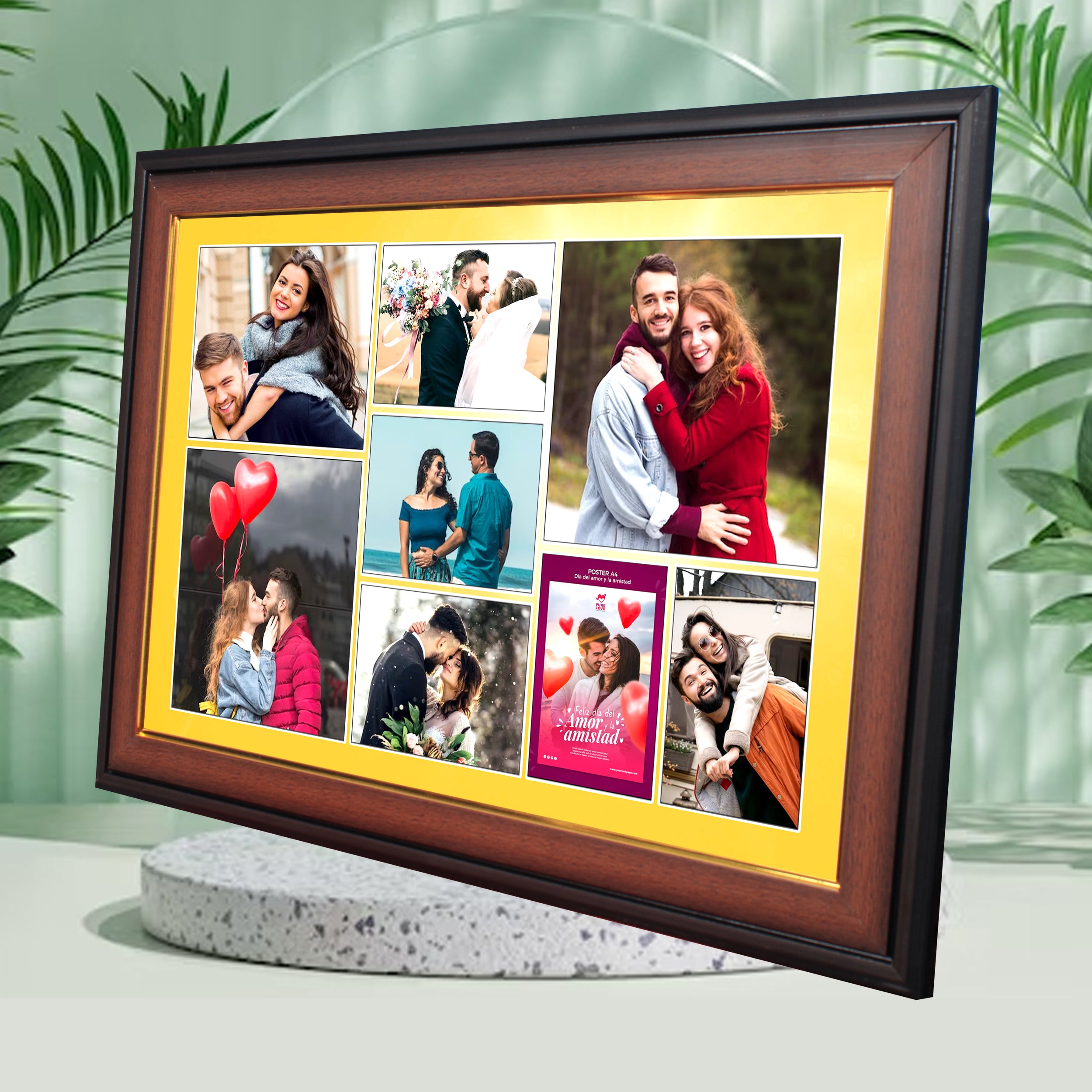 Custom Collage Photo Frame – Wooden Finish