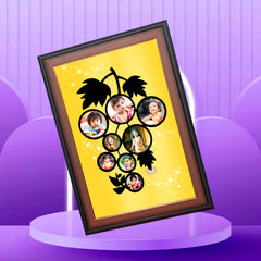 Family Tree Style Photo Collage – Wooden Finish