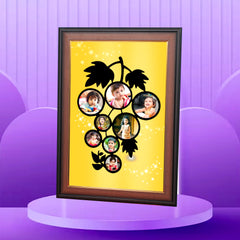 Family Tree Style Photo Collage – Wooden Finish