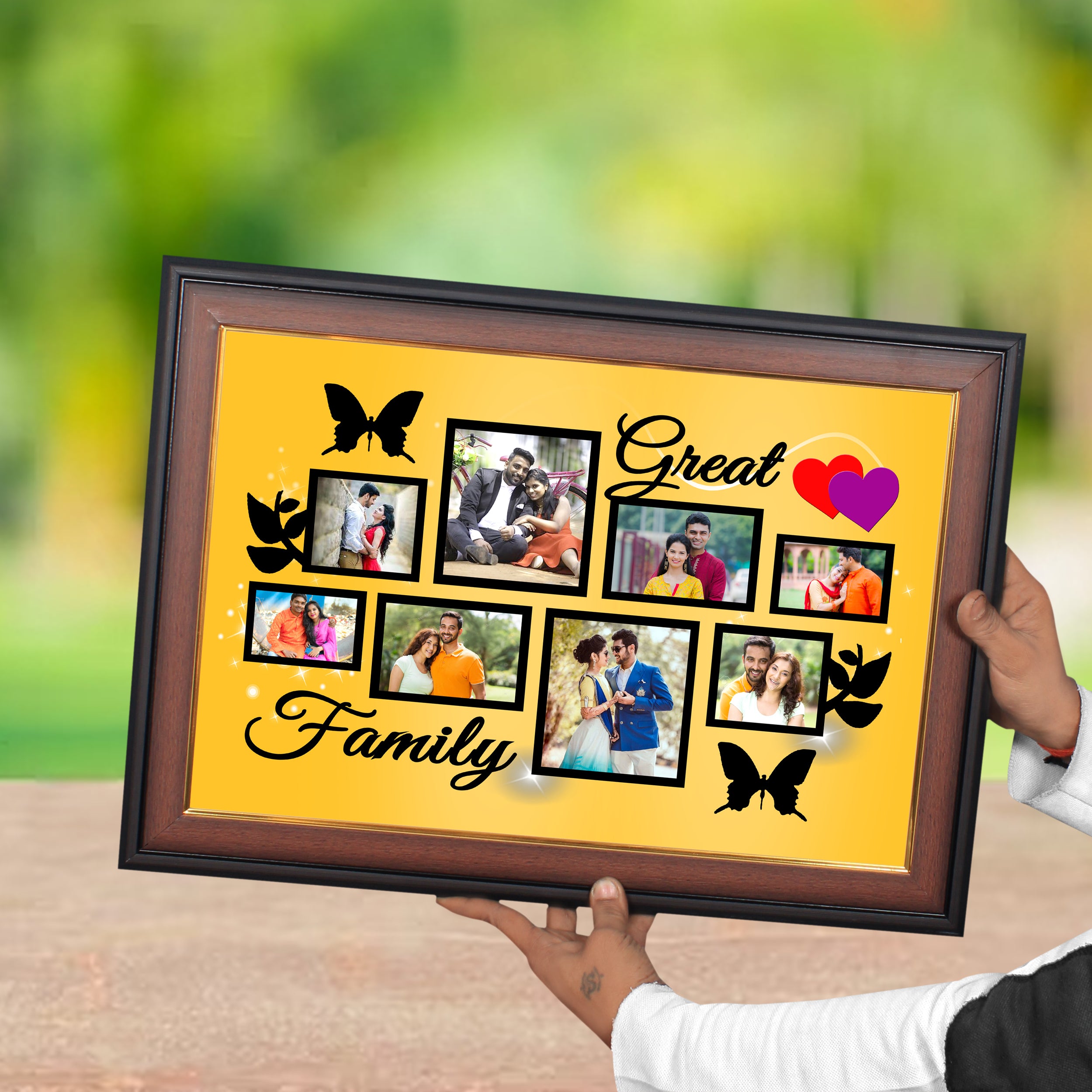 Decorative Collage Frame – Wooden & Fiber Sheet
