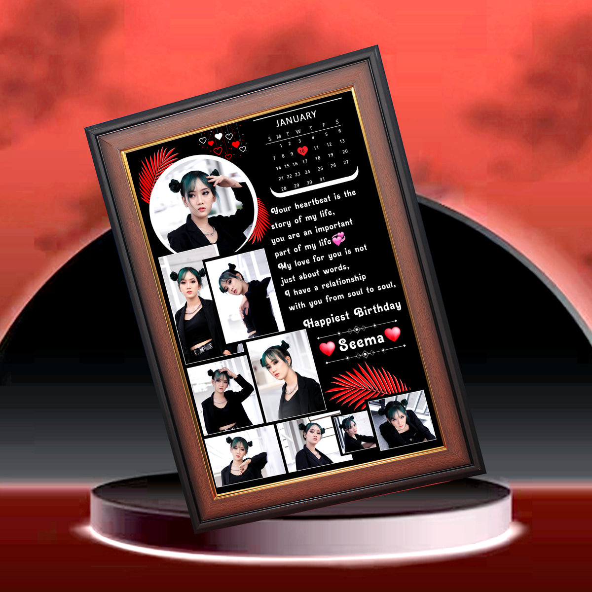 HD LED Birthday Picture Frame – Wooden & Acrylic