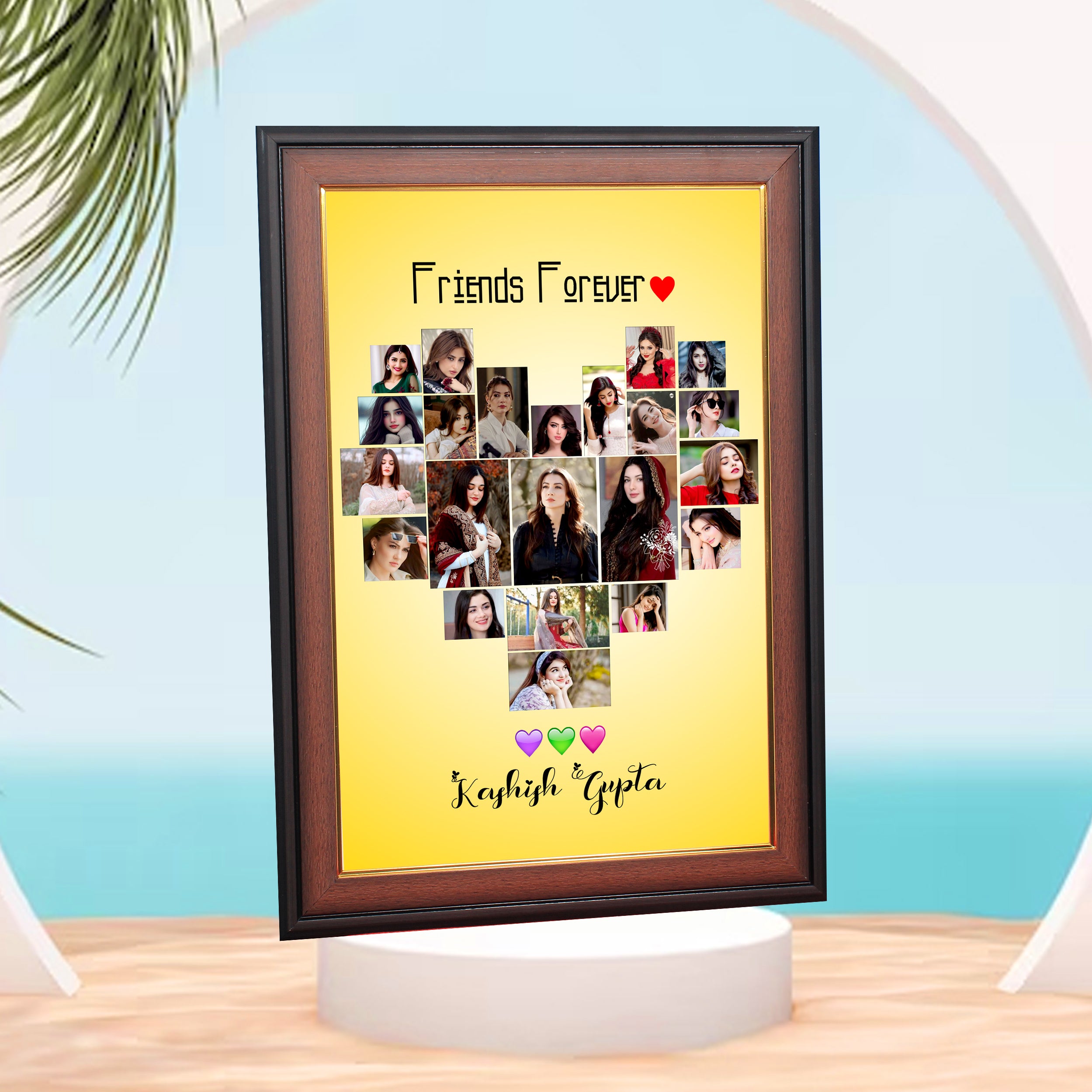 HD Printed Heart Photo Frame – Wooden & Fiber