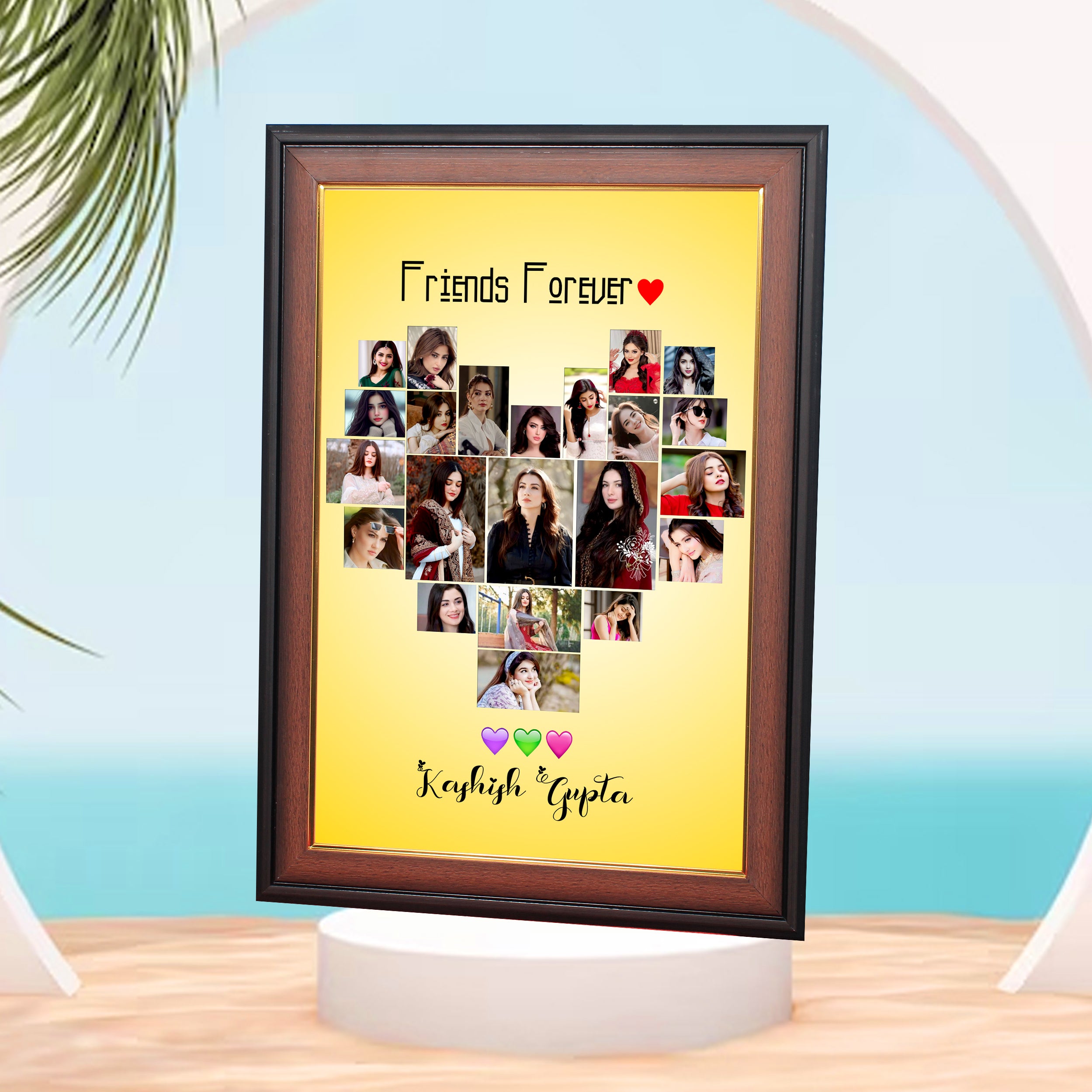 HD Printed Heart Photo Frame – Wooden & Fiber