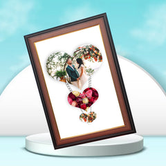 HD Printed Heart Photo Frame – Wooden & Fiber
