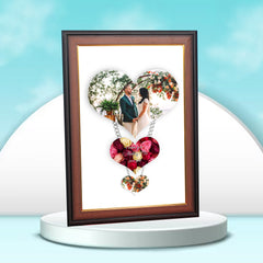 HD Printed Heart Photo Frame – Wooden & Fiber