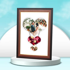 HD Printed Heart Photo Frame – Wooden & Fiber