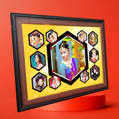 Hexa Style Photo Collage – Wooden & Fiber Sheet