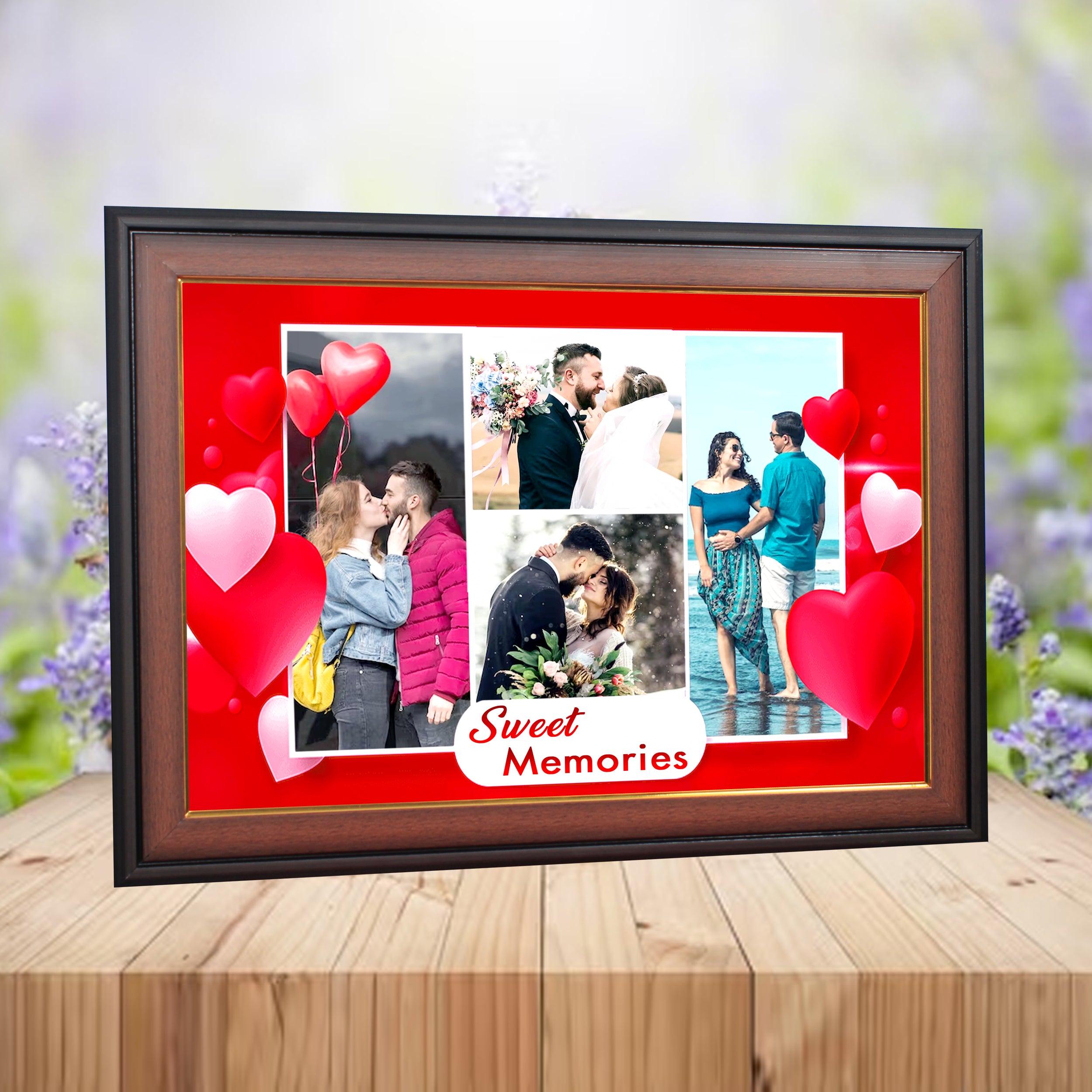 Red Heart Collage for Couple & Family Photos